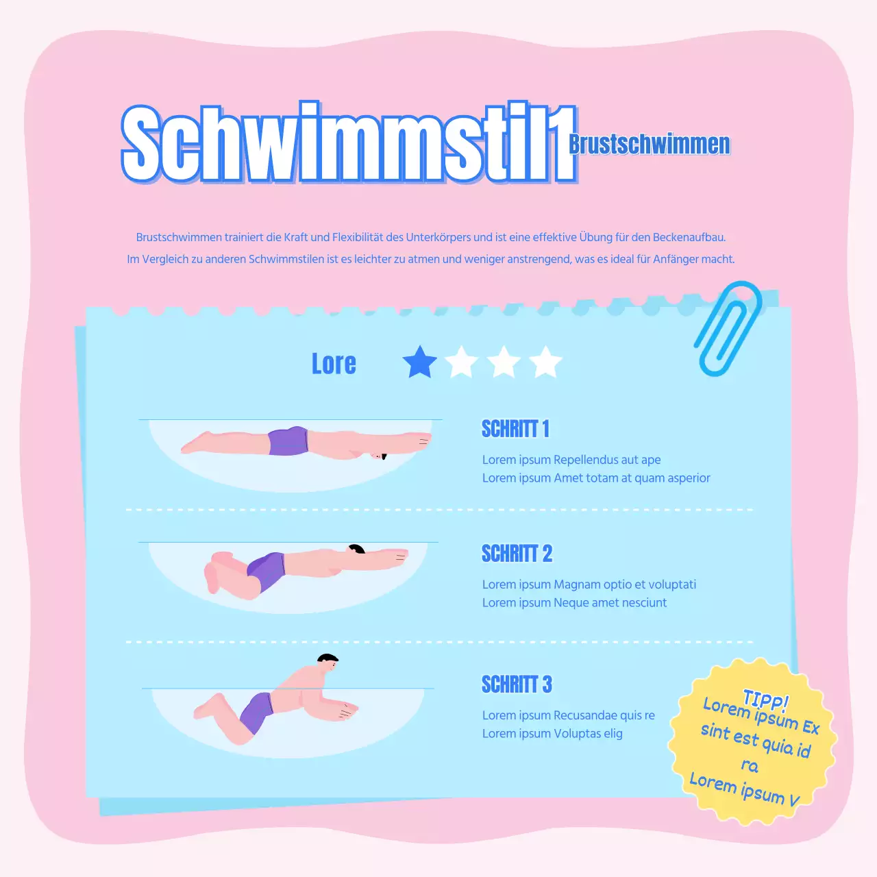 Kinderschwimmen in rosa und hellblau CardNews