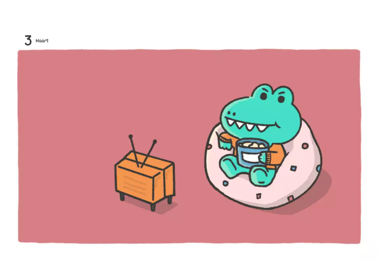 Een kalender met een schattig Argo-illustratieconcept