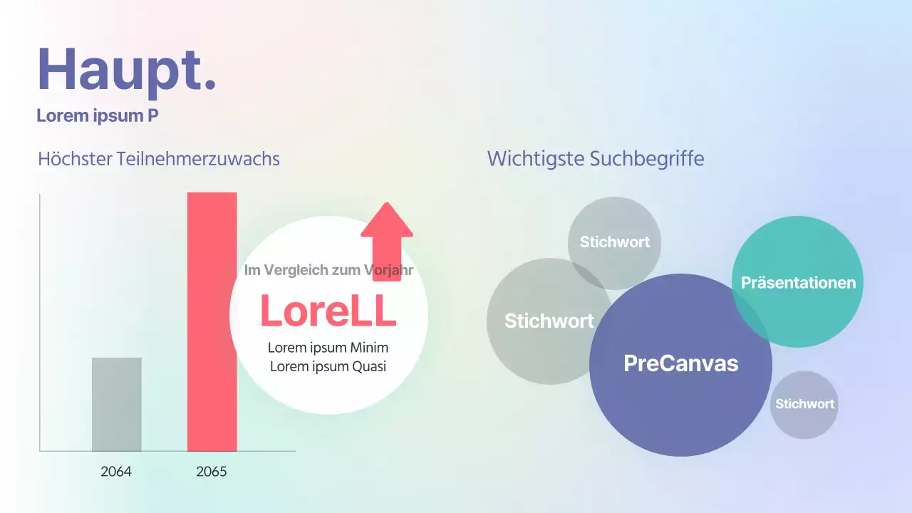 Datenanalysebericht mit pastellfarbenem Farbverlaufshintergrund