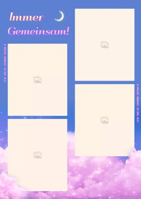 Lila verträumte Wolken Konzept Foto-Layout