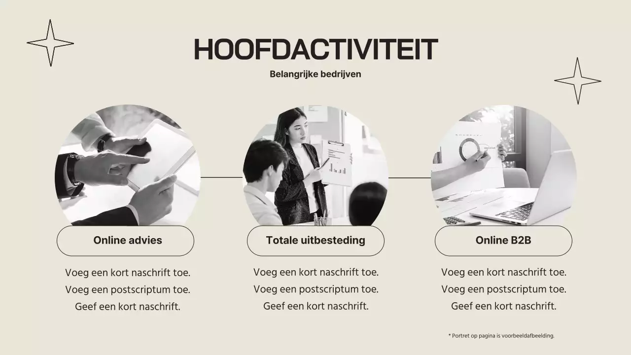 Een eenvoudig bedrijfsprofiel in beige