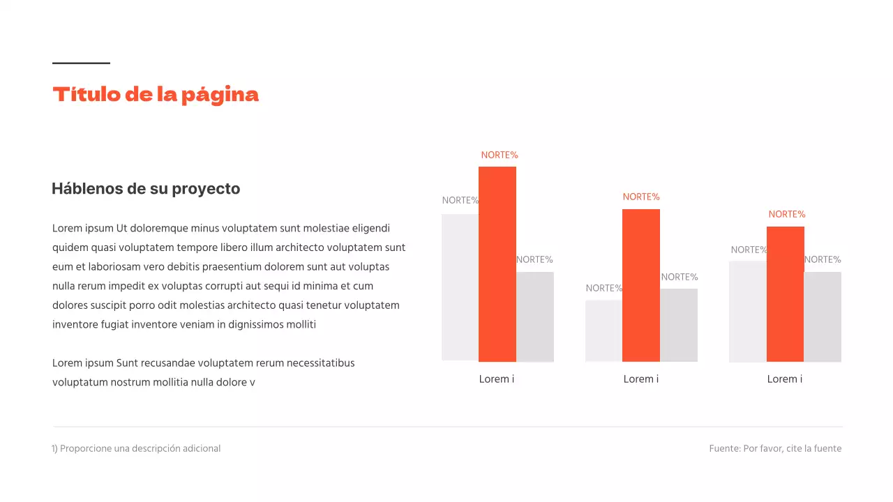 Un limpio gráfico de barras naranja y blanco