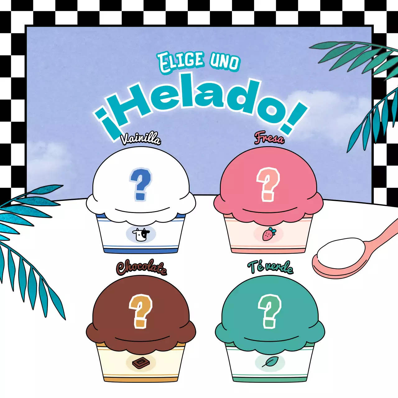 Lindo personaje retro estilo ilustración personaje de helado en color rosa menta chocolate