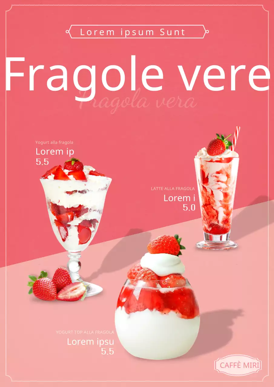Promuovete la vostra yogurteria alle fragole rosse e rosa