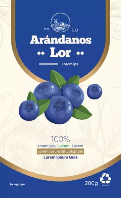 Etiquetas de lujo con gemas de arándanos azules