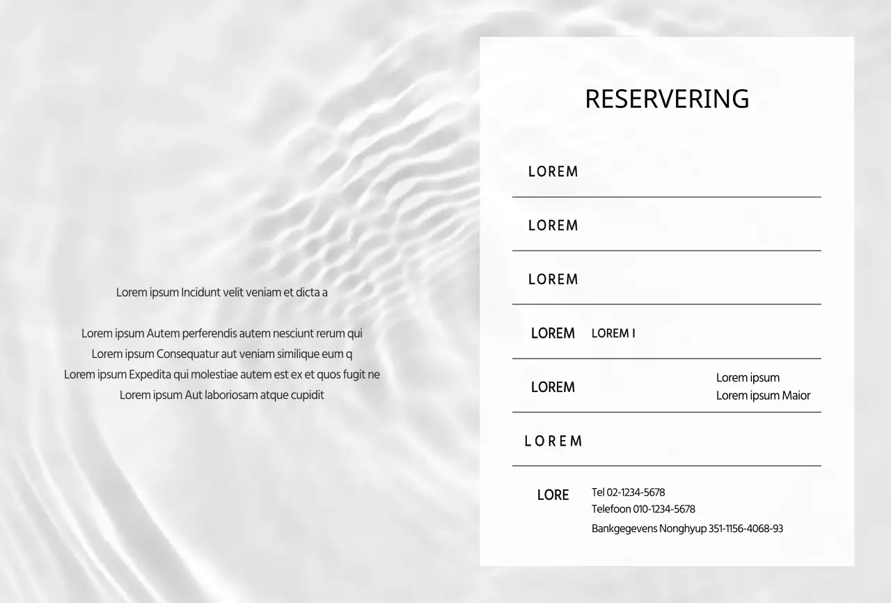 Wave Fotografie Eenvoudige Studio Boekingsmap Kaart