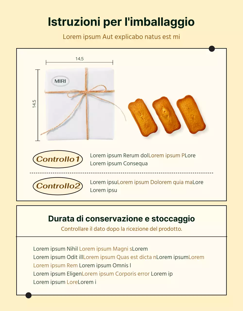 Presentare le informazioni sul dessert in una combinazione di colori avorio, simile a quella di un caffè, di tendenza.