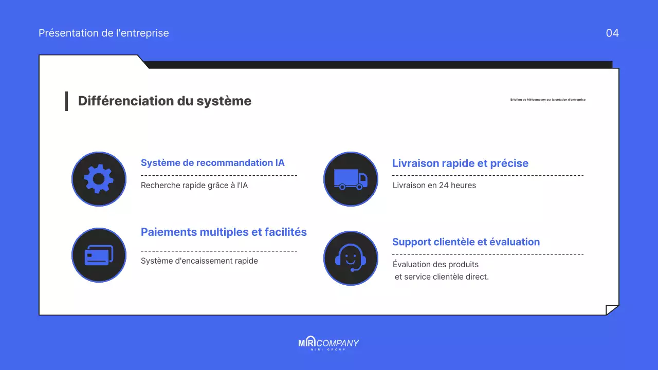 Un pitch deck moderne et bleu pour votre startup