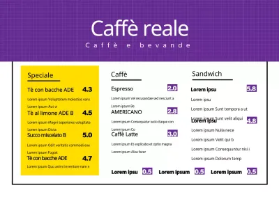 Menu del caffè