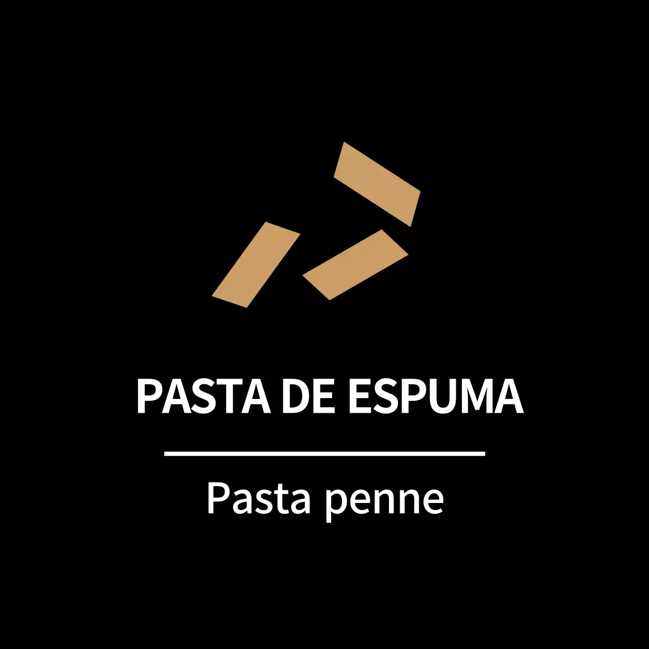 Adhesivo negro simple de pasta penne para etiquetas de guarnición