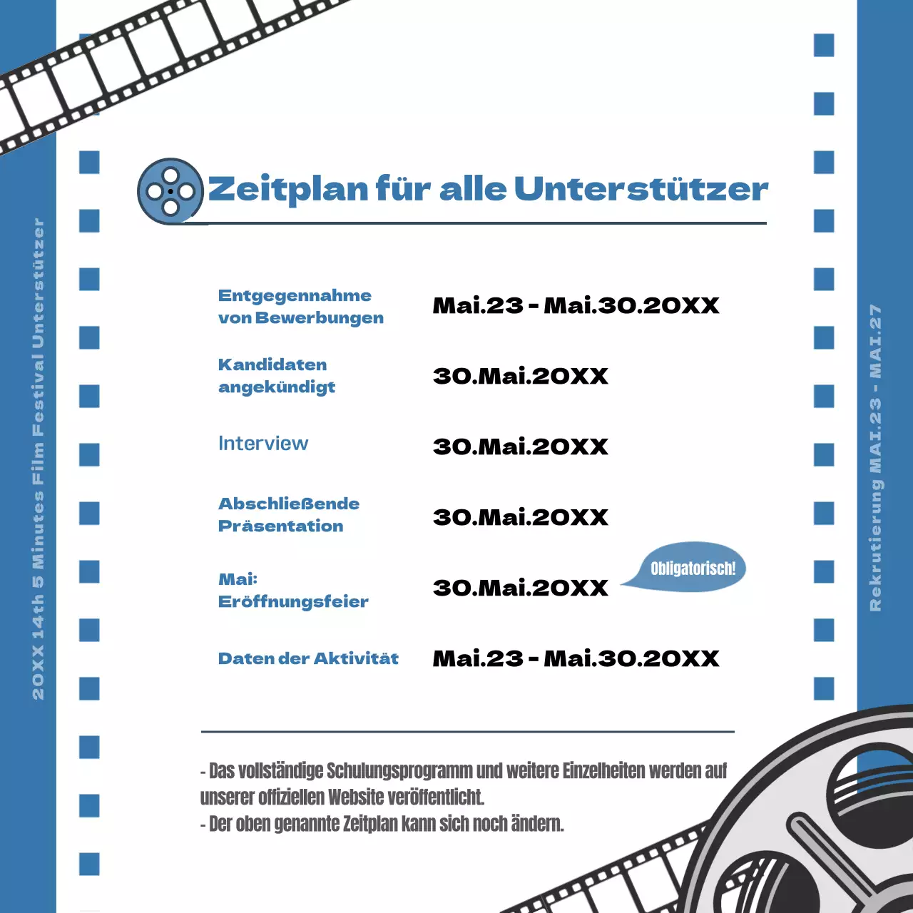 Aufruf zur Unterstützung des Blue Film Concept Filmfestivals