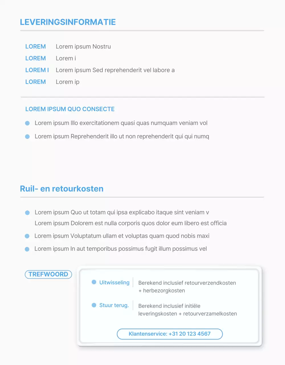 Zo gebruik je de lichtblauwe standaardstijl voor winkelcentra