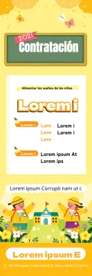 Amarillo ilustración lindo preescolar reclutamiento jardín de infantes promoción