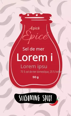 Étiquette de sel de remplissage d'aliments vintage, illustration rouge