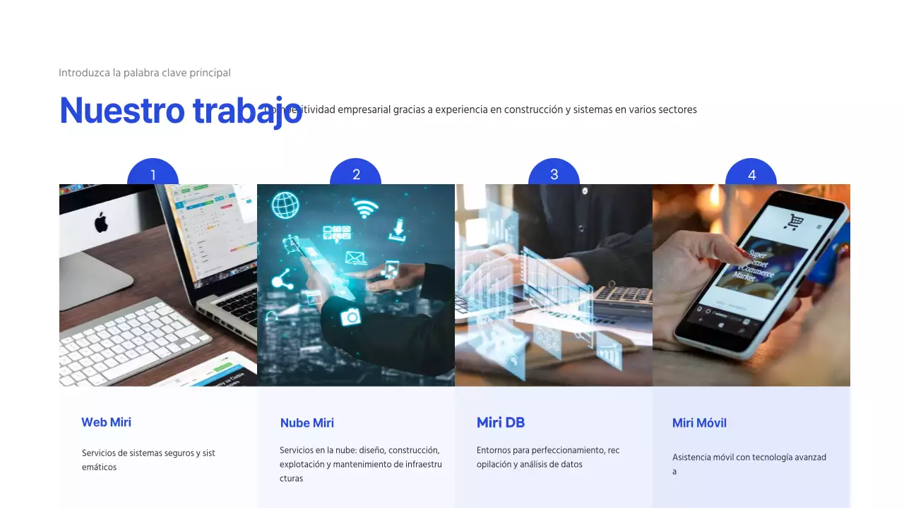 Perfil de empresa de TI en azul (presentación)