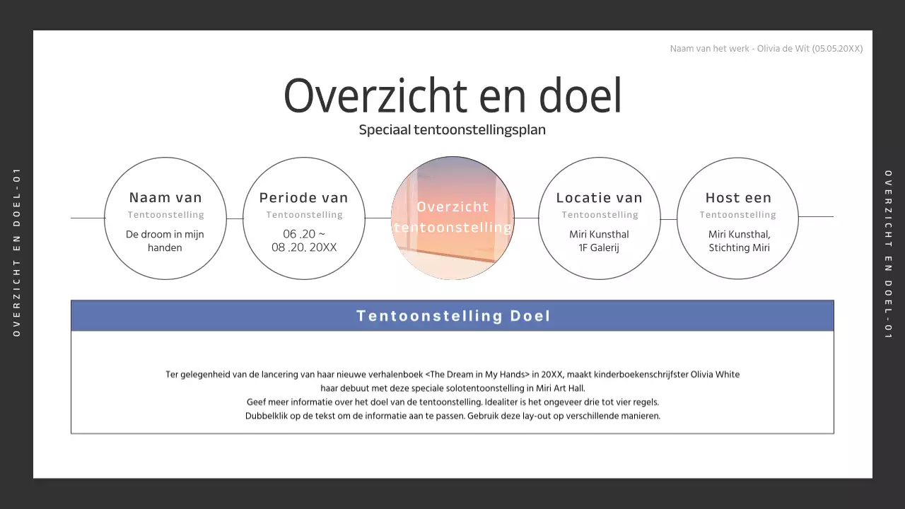 Zwart-blauwe eenvoudige tentoonstellingsbrochure van kinderboekenillustrator