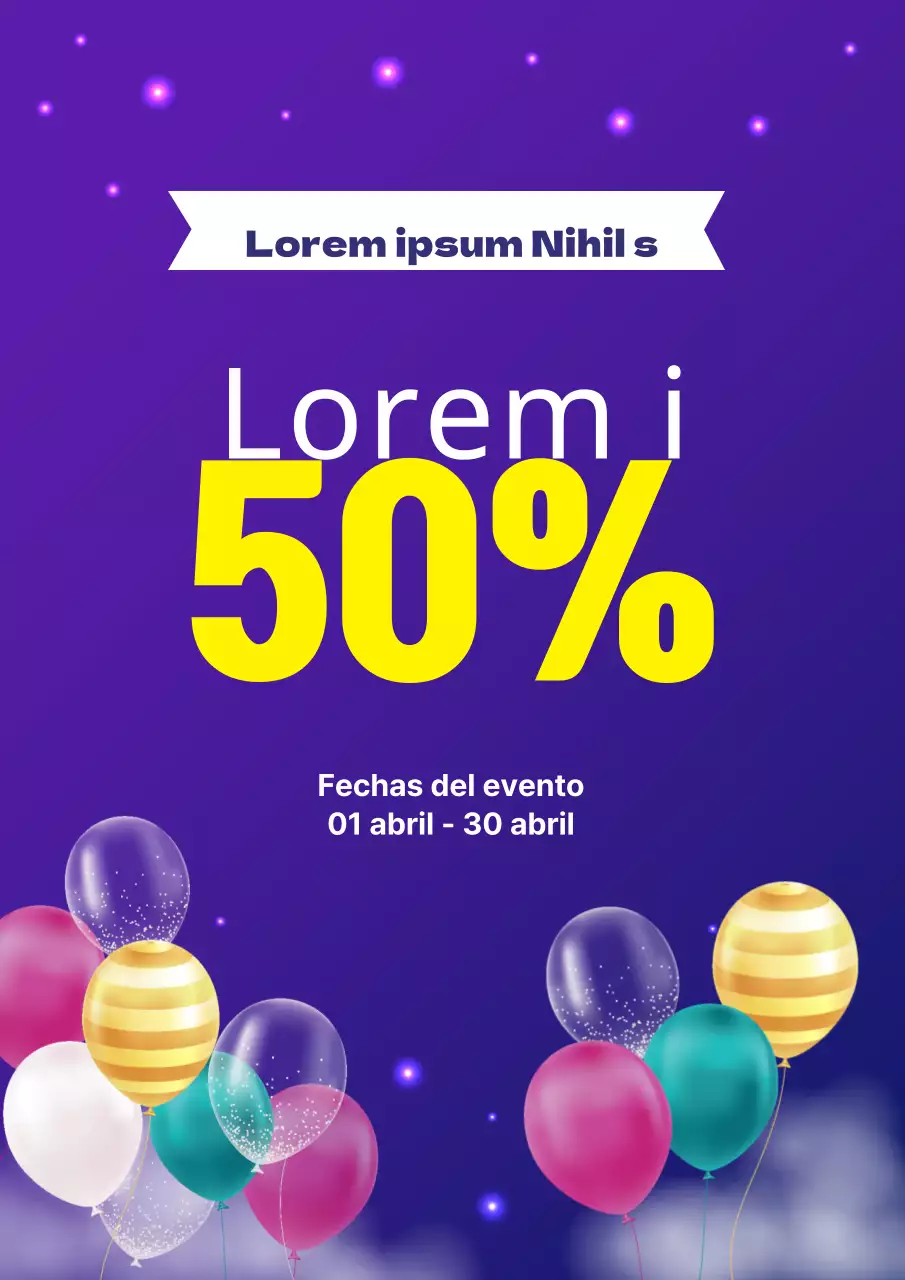Un concepto morado, misterioso y colorido para un evento de venta libre
