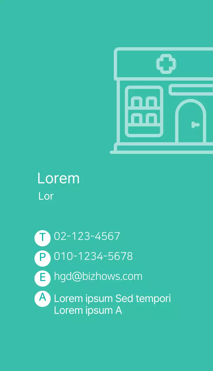 Illustration bleue, icône de l'hôpital et de la pharmacie