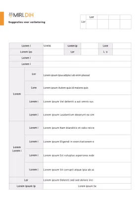 Eenvoudige oranje suggesties voor verbetering documentsjabloon
