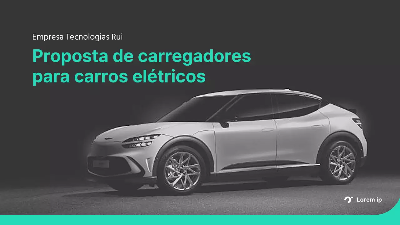 Proposta de entrega de carregadores de veículos eléctricos em turquesa e cinzento Proposta de fornecimento de peças para uma transação B2B Miritech