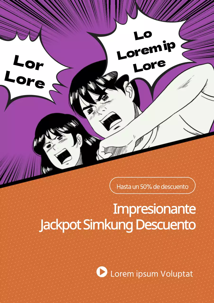 Divertido concepto de dibujos animados en púrpura y naranja Summer Sale event promotional webposter