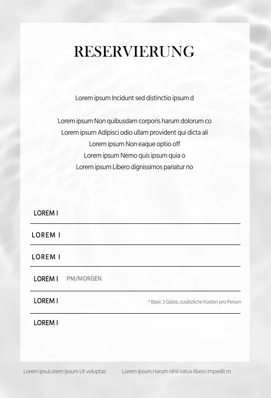 Wave Photography Einfaches Studio Buchungsmappe Karte