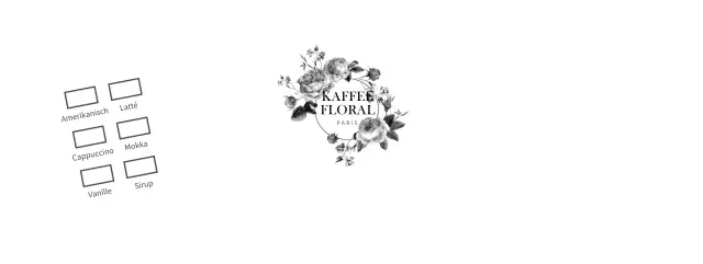 Pappbecher mit Blume Illustration Cafe Getränkemenü