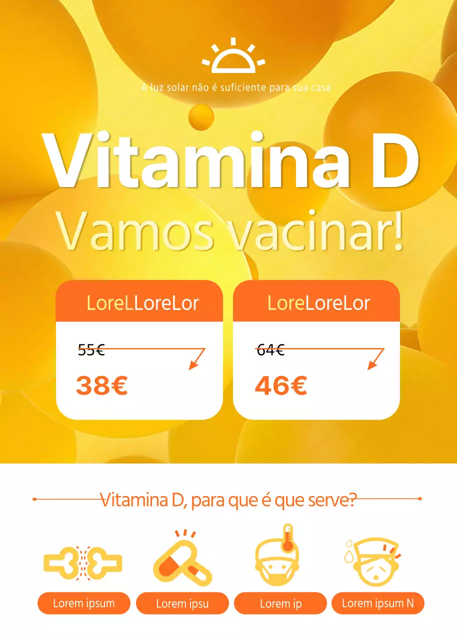Evento de injeção cosmética amarela, refrescante, semelhante a uma vitamina
