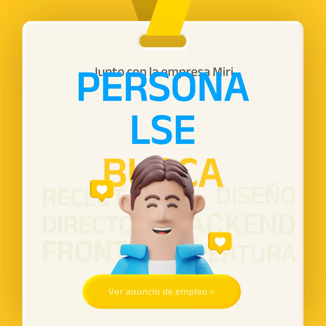 Concepto estereoscópico 3D en azul y amarillo para introducir el bienestar en la empresa