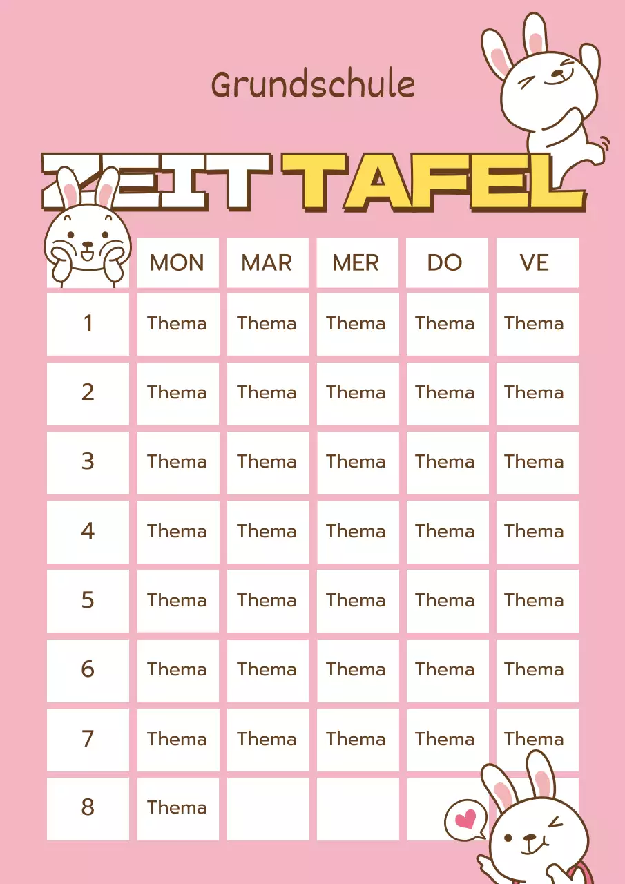 Stundenplan der Schule 03