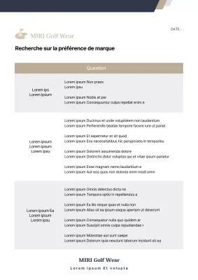 Recherche sur les préférences des marques de vêtements de golf pour le gris foncé et le beige