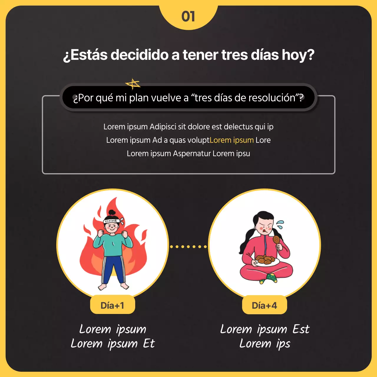 Aspectos neurocientíficos en un concepto de ilustración en negro y amarillo Resoluciones y dejar de fumar