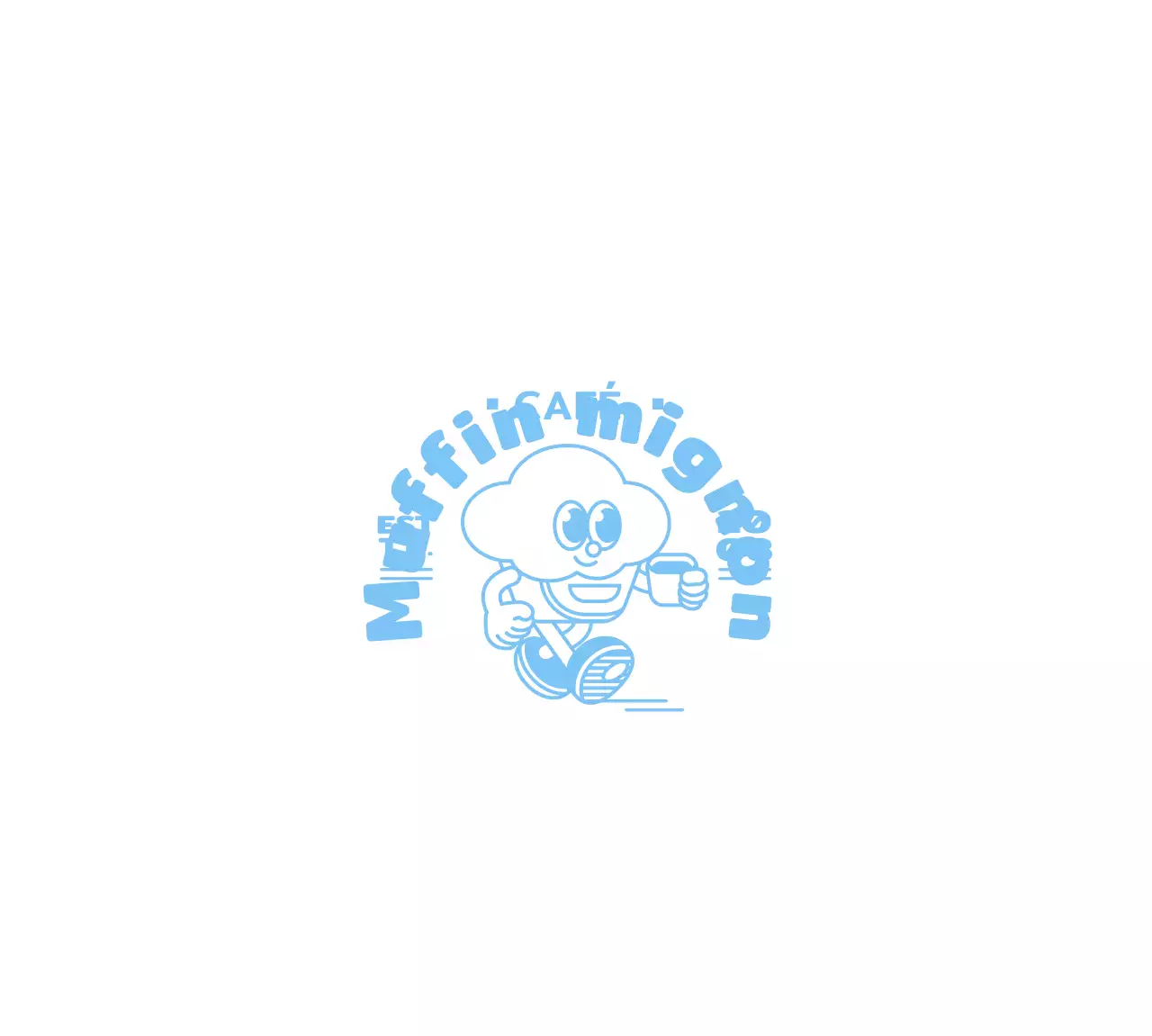 Personnage de cupcake mignon pour marchandise de café