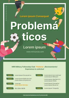 Webposter de contratación para clubes de fútbol en verde