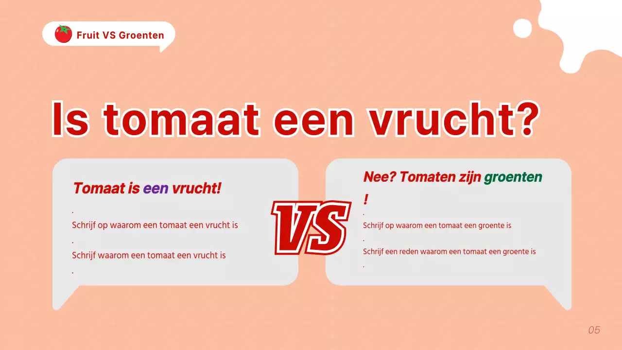 Kitscherige rode en oranje tomaten uitgelegd