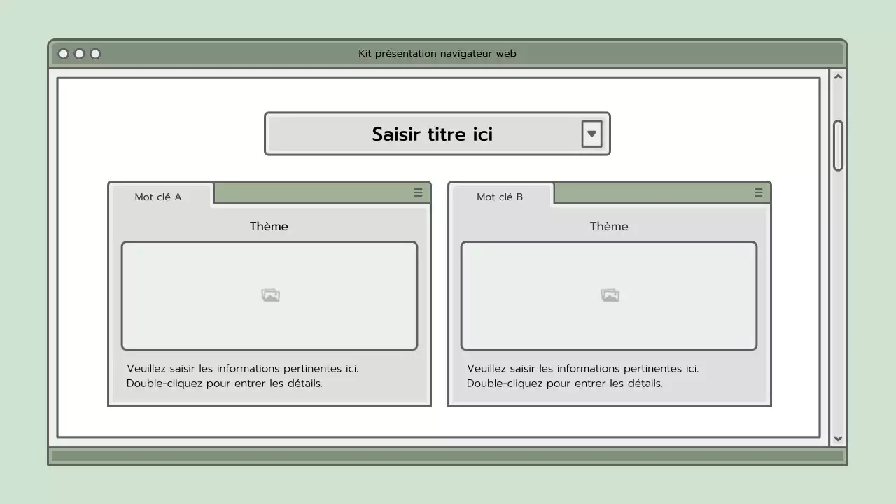 Kit de présentation avec un concept de navigateur bleu clair