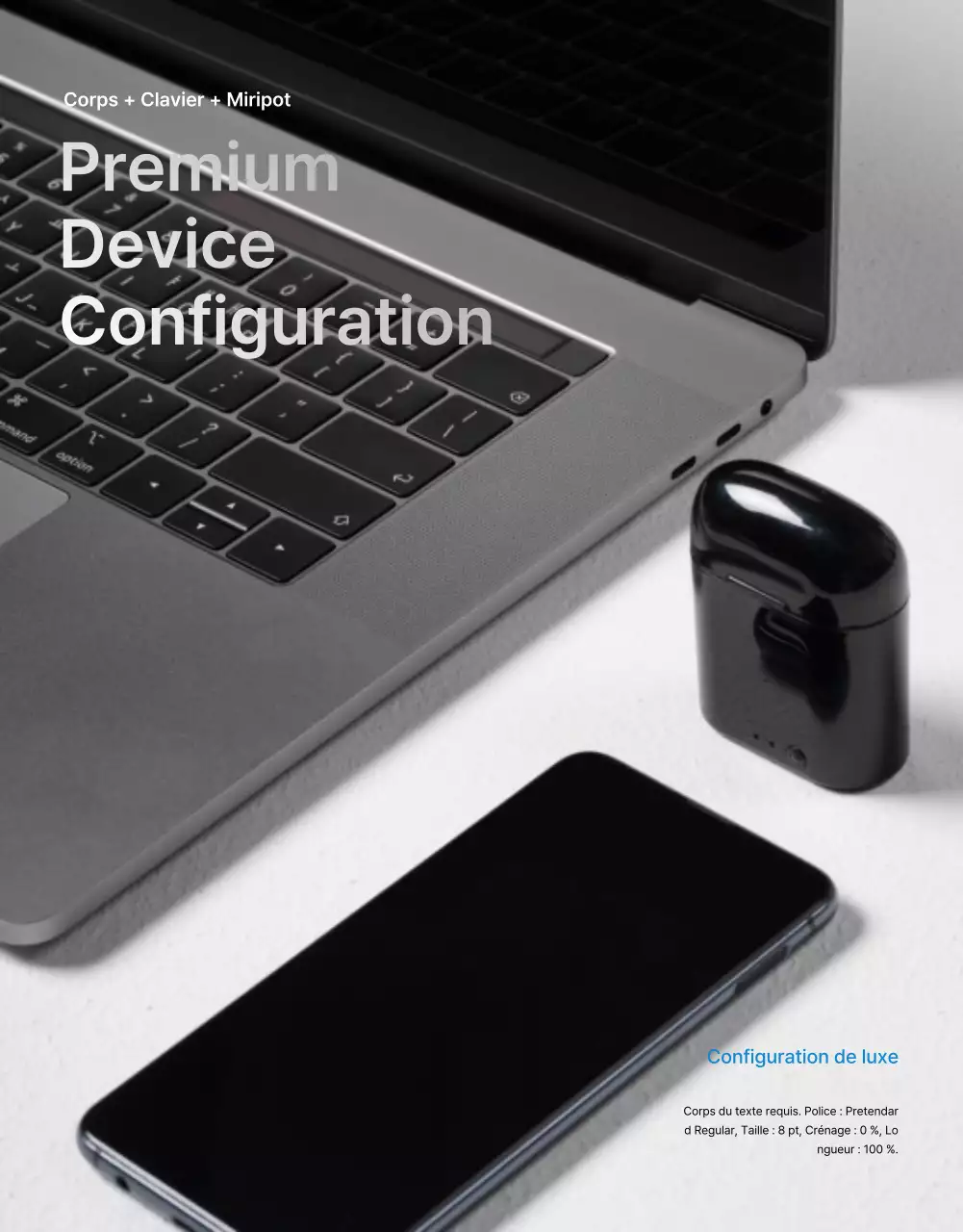 Page de détail du carnet de notes en noir et blanc