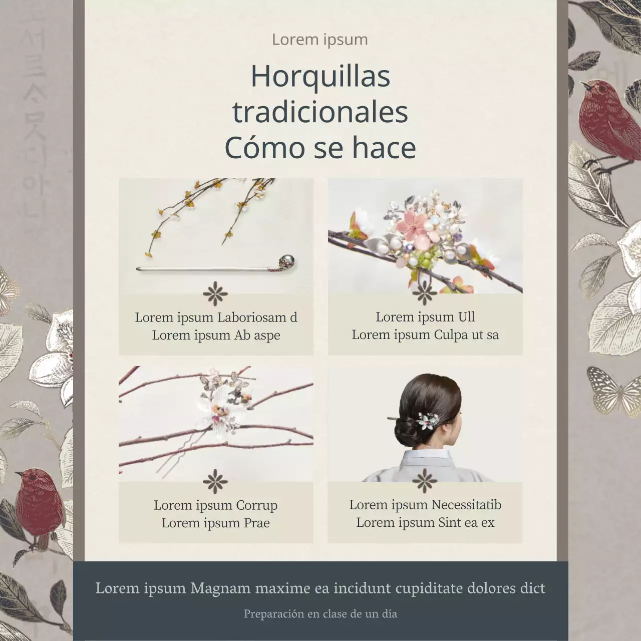 Clase de un día para confeccionar un tocado tradicional del Año Nuevo chino en marrón y azul marino