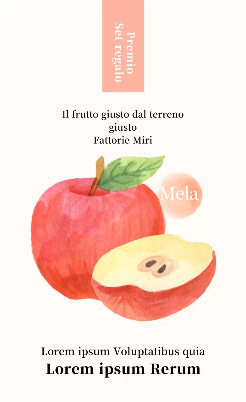 Adesivo verticale mela illustrata