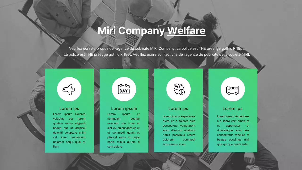 Papier à en-tête vert et blanc d'une agence de publicité