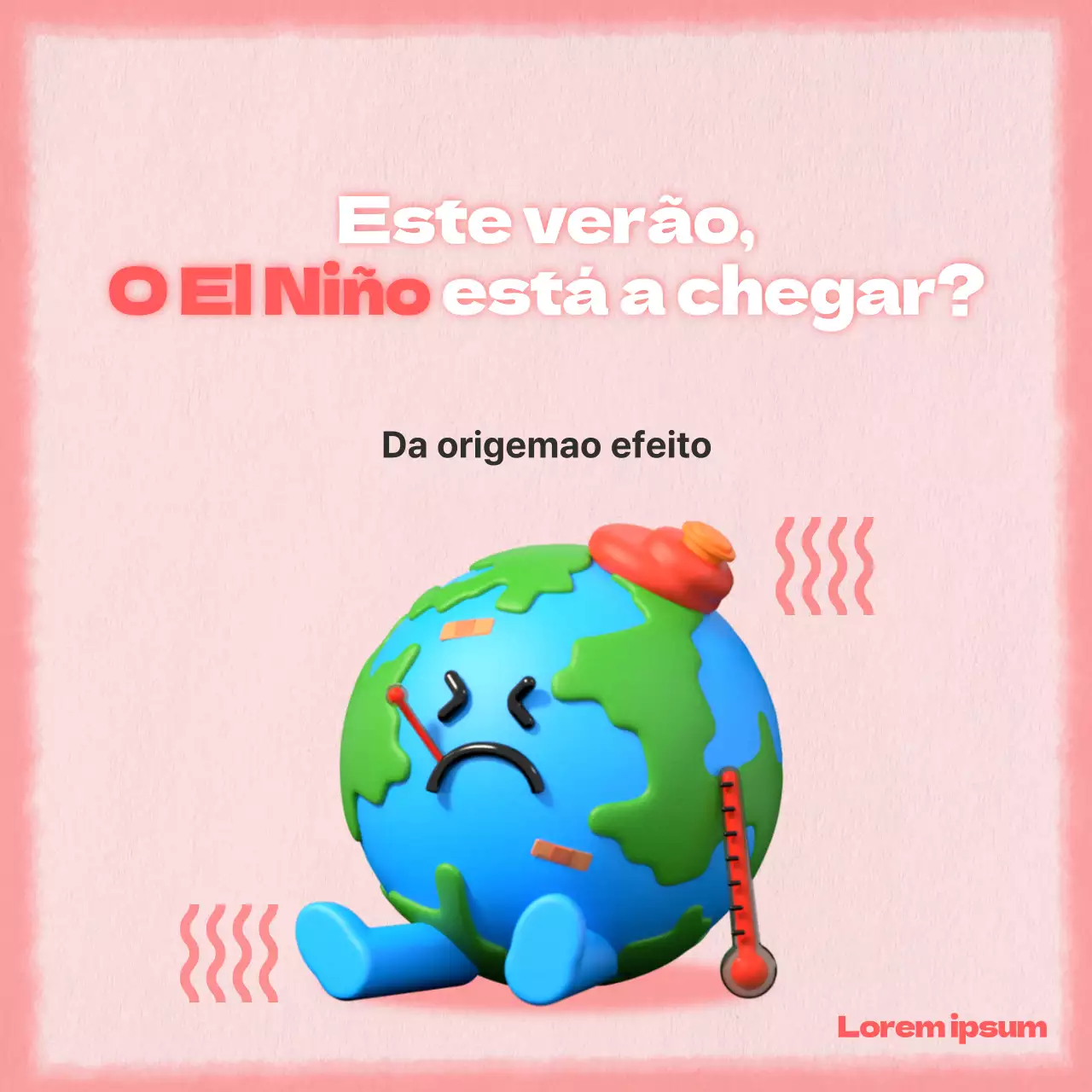 Observações climáticas cor-de-rosa e vermelhas