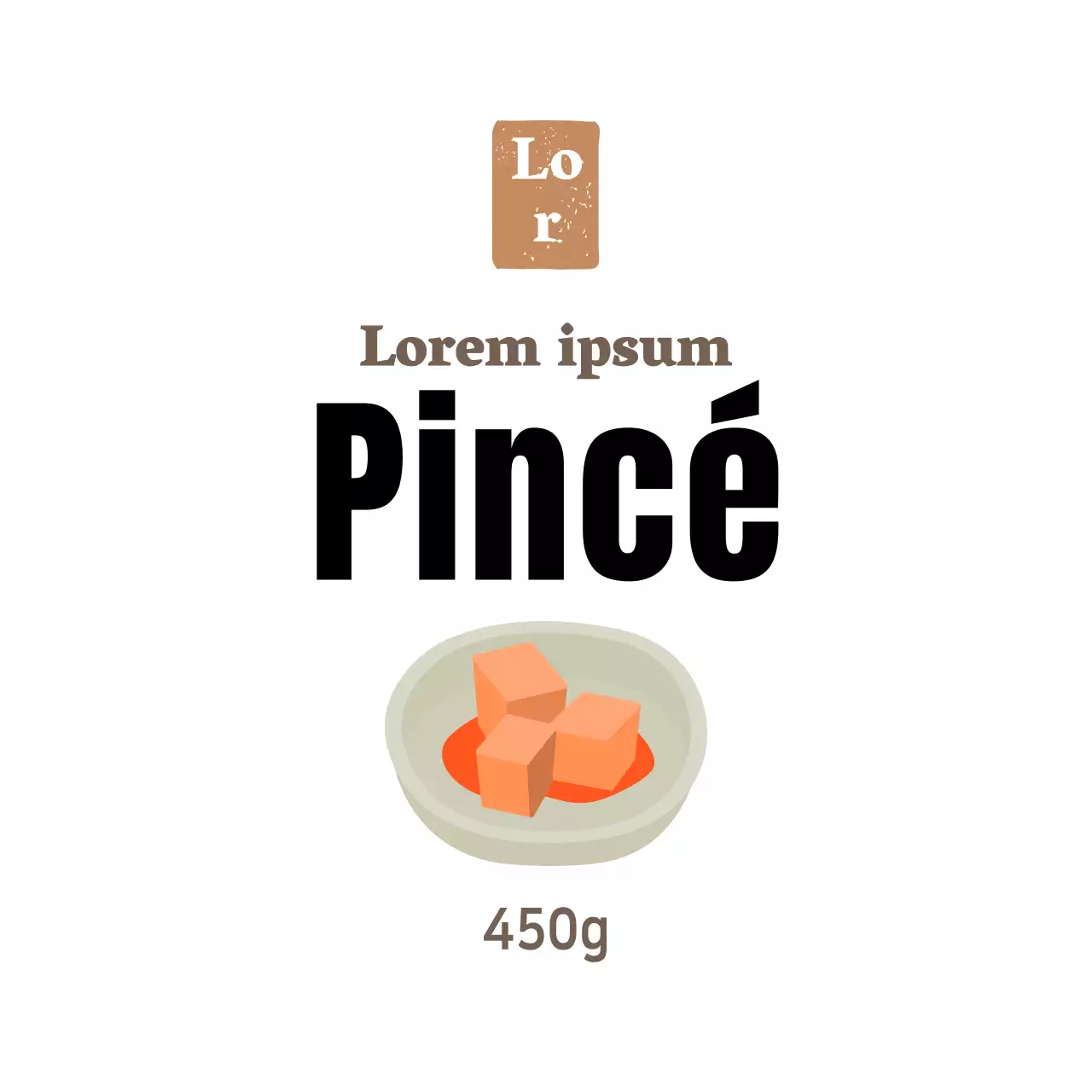 Autocollant simple blanc pour plat d'accompagnement de charcuterie