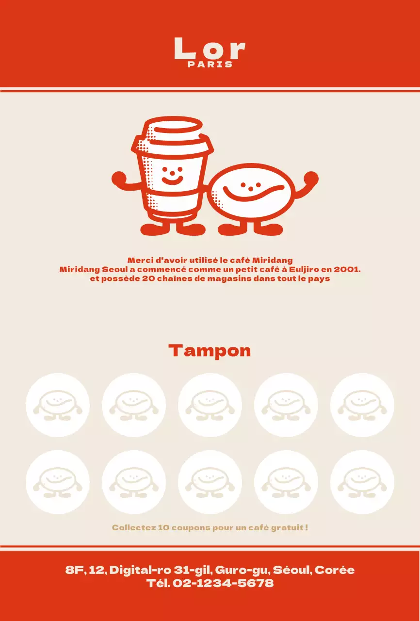 Carte postale pour timbres Vintage Rouge Mignon Personnage Rétro Café