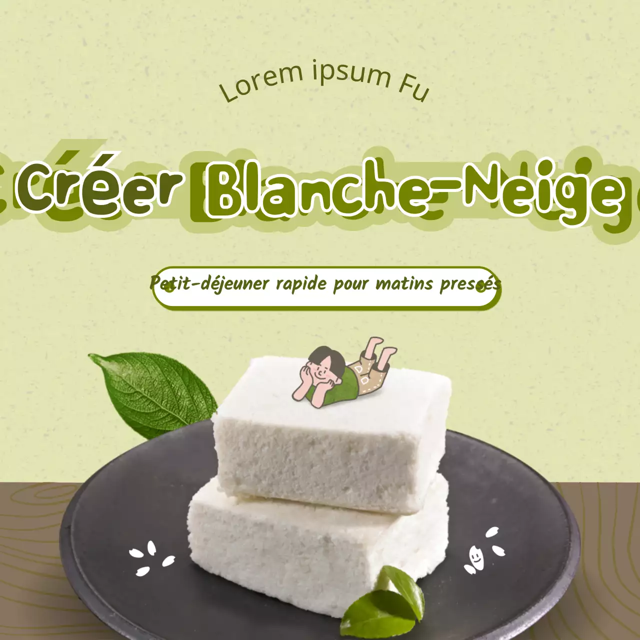 Thème vert clair blanc neige avec un concept propre et rustique