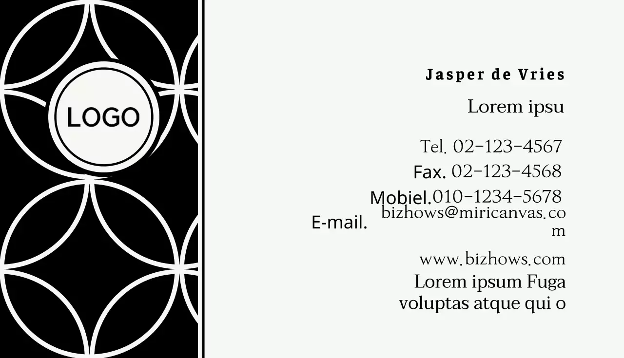 Kunstenaar visitekaartje