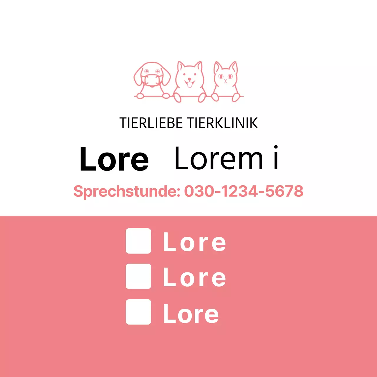 Pink Simple Veterinary Care