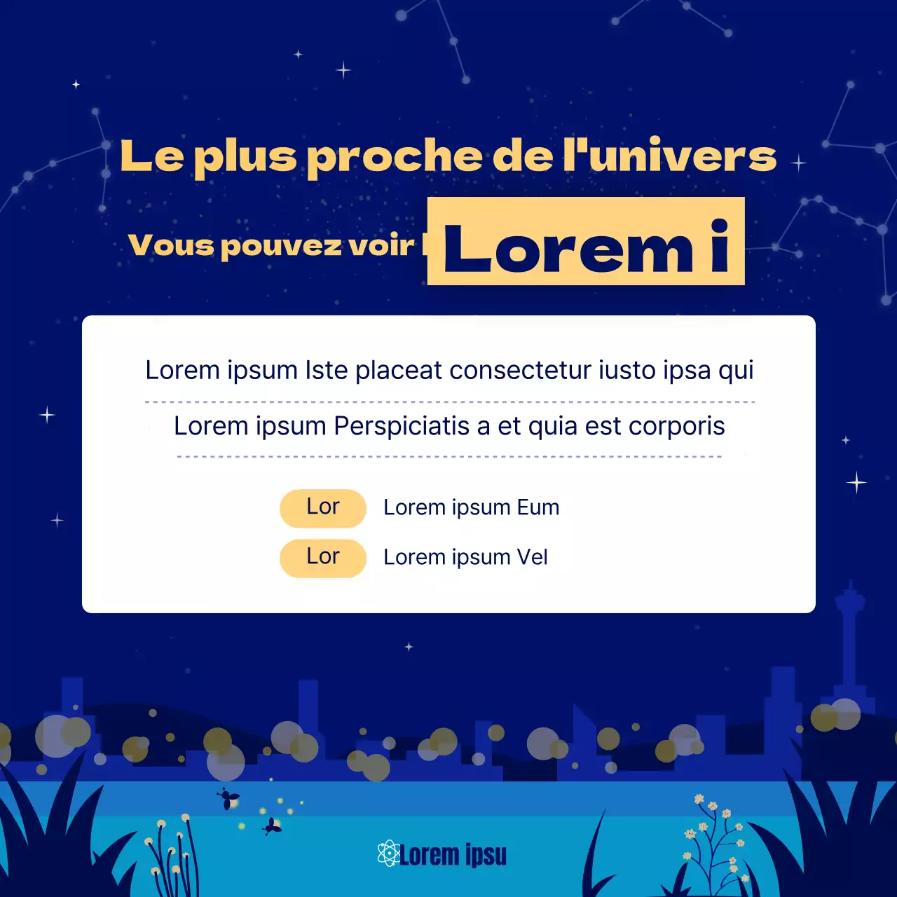 Horoscope d'été illustré en bleu et jaune CardNews