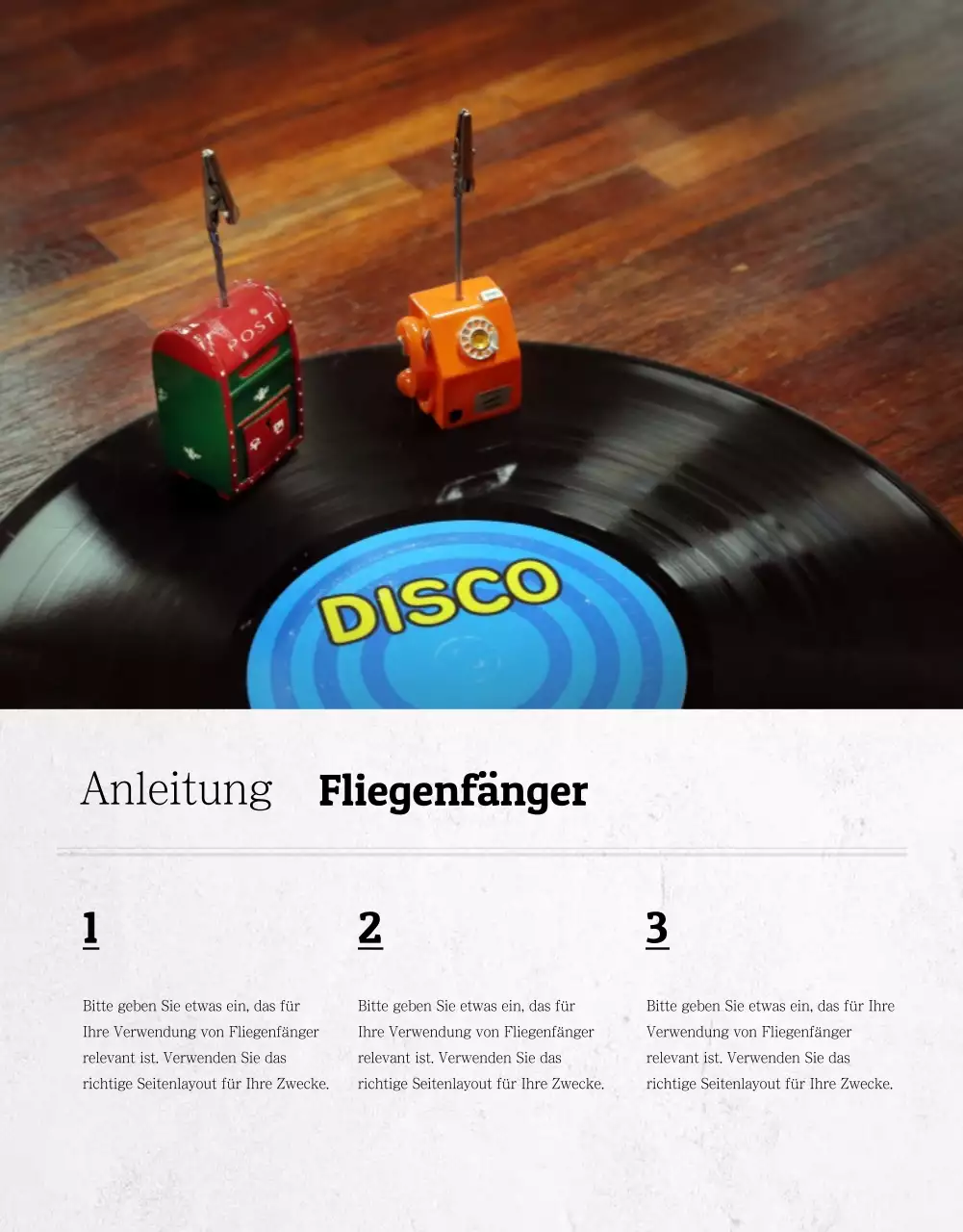 LP-Detailseite in orange und weiß