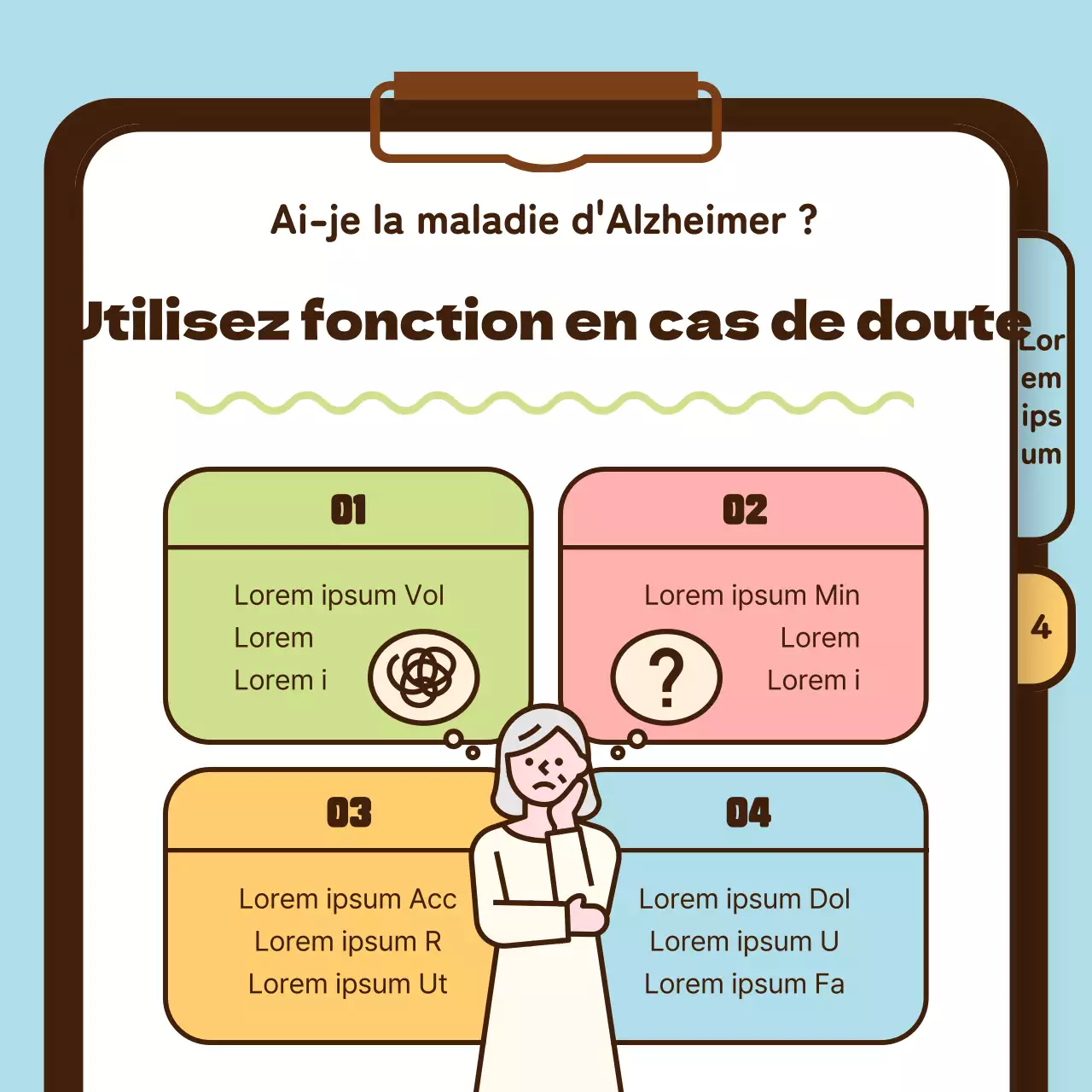 Informations sur la santé des personnes âgées atteintes de la maladie d'Alzheimer en jaune chartreuse bleu clair