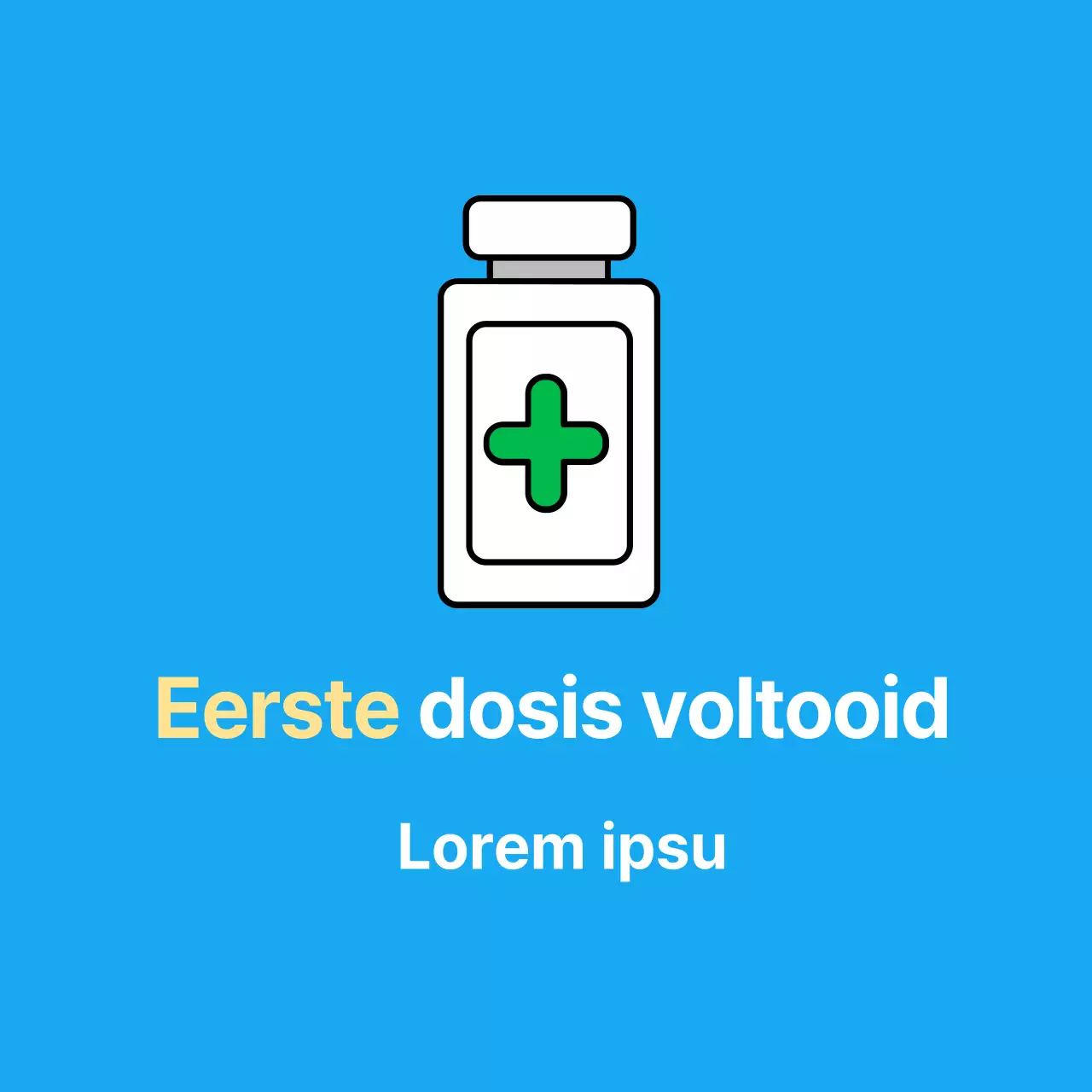 Lichtblauwe corona vaccinatie medische sticker